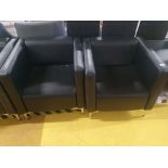 * 2 x leatherette tub chairs with chrome feet