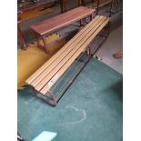 * Vintage heavy framed gym benches with wooden slats 1880w x 360d x 400h