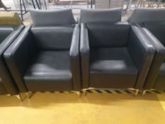 * 2 x leatherette tub chairs with chrome feet