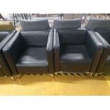 * 2 x leatherette tub chairs with chrome feet