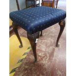 * Vintage upholstered french style dressing table stool