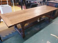 * large solid rustic table. 2600w x 800d x 760h