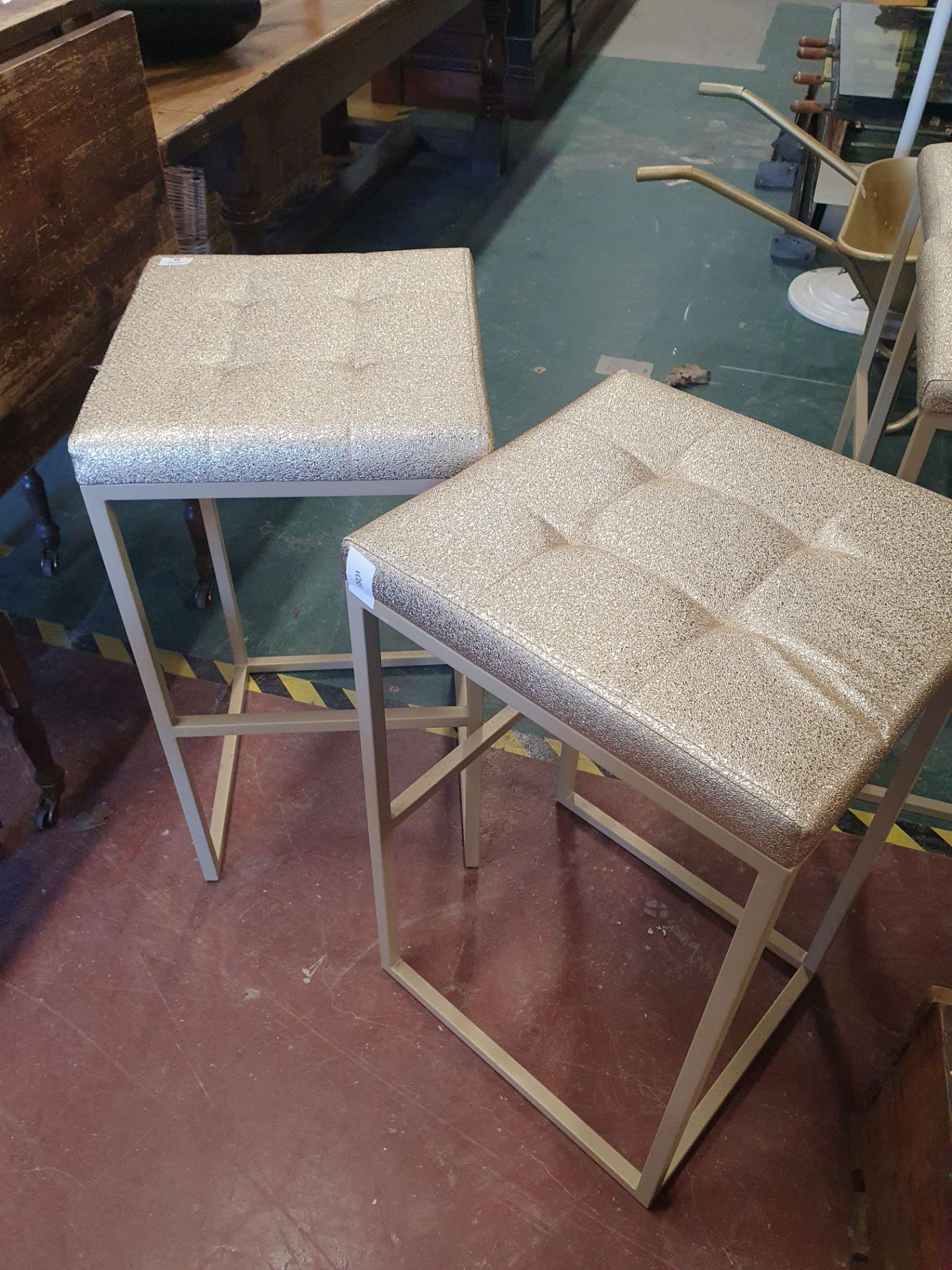 * 2 x gold sparkly stools