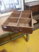 * display wooden drawer with dividers