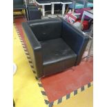 * leatherette tub chair with chrome feet