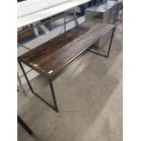 * Industrial display bench with rustic top. 140w x 500d x 600h