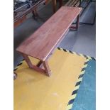 * Wooden low level display table 1300w x 400d x 440h