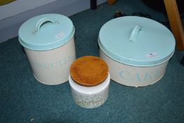 Cake and Biscuit Tins and a Hornsea Pottery Coffee