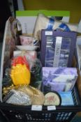 Box of Toiletries, Gifts, and Household Items