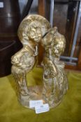 Brass Figure of Two Children