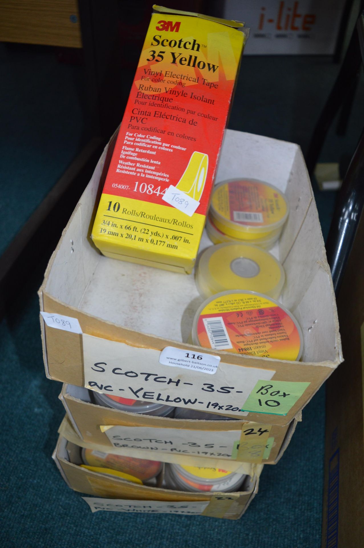 *Three Boxes of Scotch 35 Yellow Electrical Tape