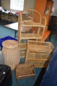Rattan Conservatory Shelves, Alibaba Basket, and a
