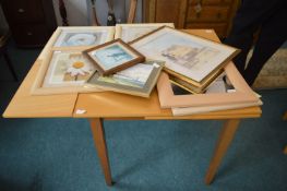 Extending Table plus Framed Pictures and Prints