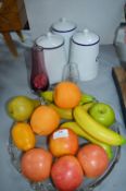 Fruit Bowl Containing Artificial Fruit, plus Stora