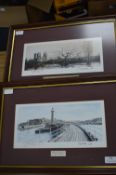 Two Framed Signed Prints: Whitby Harbour, and York