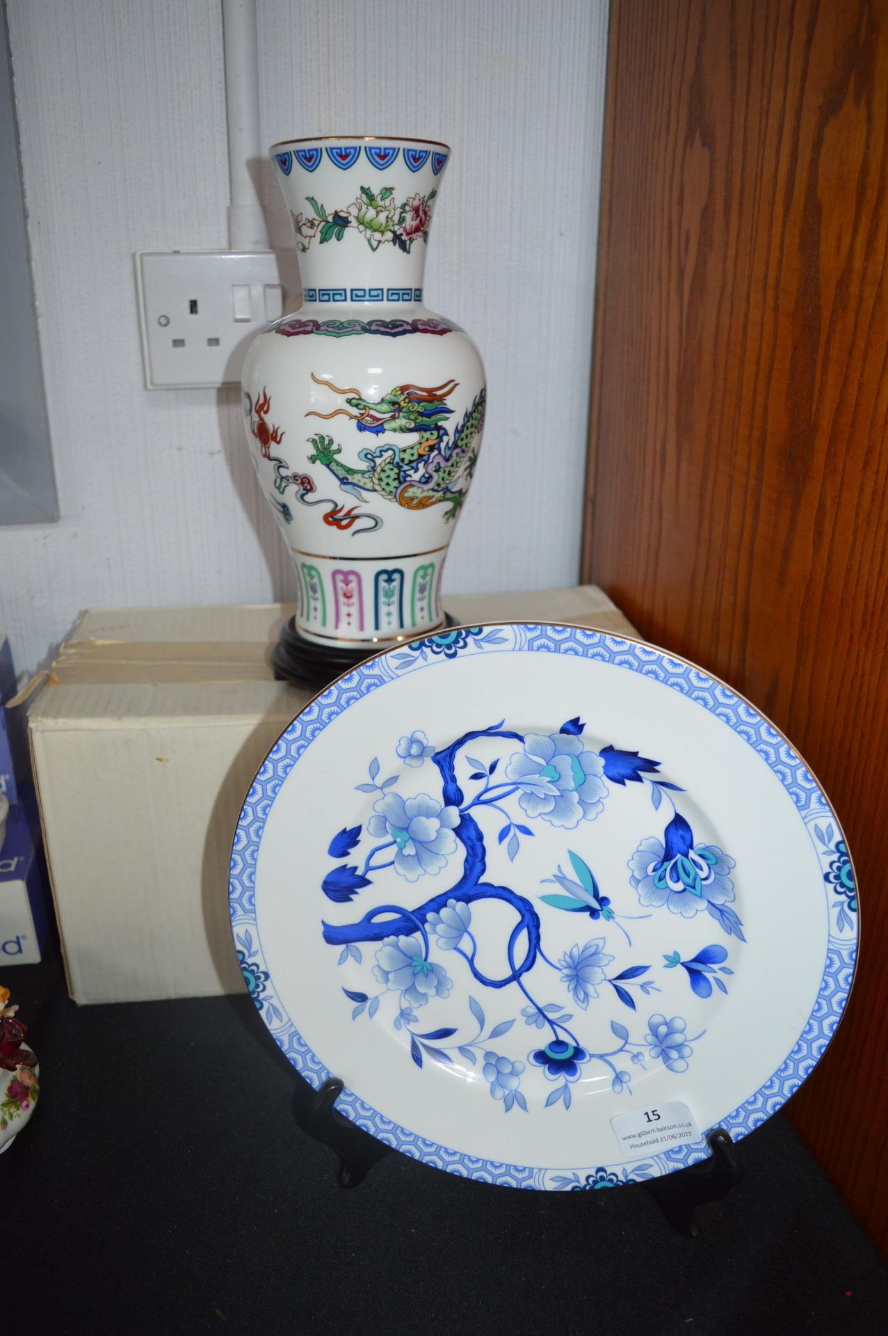Royal Grafton Dynasty Plate and a Porcelain Celest