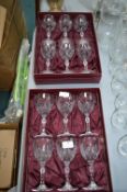 Two Sets of 6 Royal County Italian Lead Crystal Wi