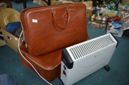 Electric Radiator and Two Suitcases