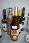 Five Bottles of Vintage Alcohol Including Wine, Ve