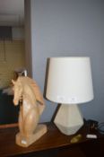 Table Lamp and a Horse Ornament