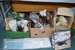 Three Boxes of Household Goods, Kitchenware, and V