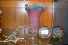 Glass Vases and Paperweights Including Hippocampus