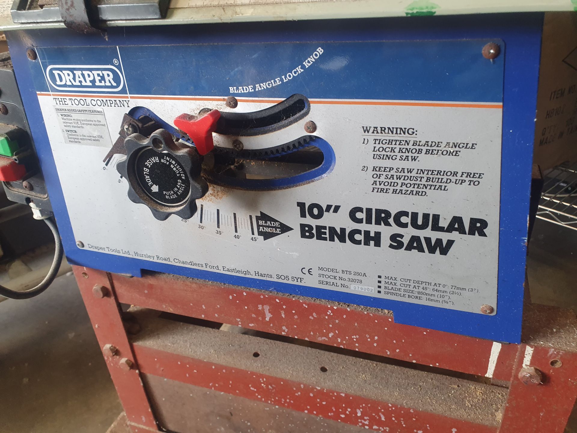 * 10" circular bench saw on trolly - Image 2 of 3