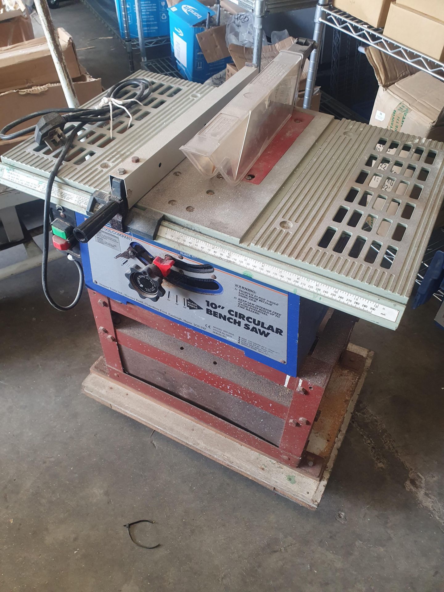 * 10" circular bench saw on trolly