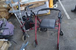 Two Folding Mobility Aids plus Crutches