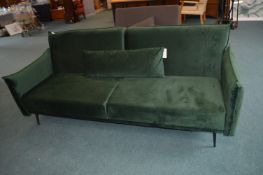 Green Plush Sofa Bed