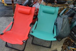 Two Folding Garden Chairs plus Folding Lounger, an