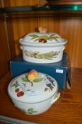 Two Royal Worcester Evesham Covered Dishes