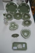 Wedgwood Green & White Jasperware Dishes and Plate