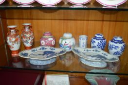 Chinese & Japanese Ginger Jars, Dishes, Vases, etc