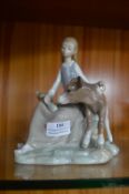 Lladro Figure of a Girl with a Calf