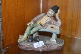 Capodimonte Figure of a Old man on a Bench