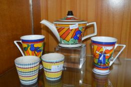 Art Deco Style Teapot & Mugs plus Hornsea Pots (AF