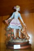 Capodimonte Figurine of a Girl with a Dog