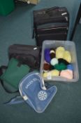 Storage Box of Knitting Wools, Travel Bags, etc.
