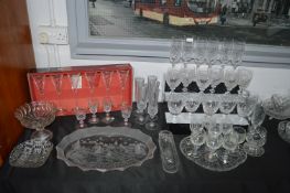 Cut Lead Crystal Drinking Glasses, Bowls, Dishes,
