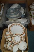 Tub and a Box of Vintage Pottery by Colclough and