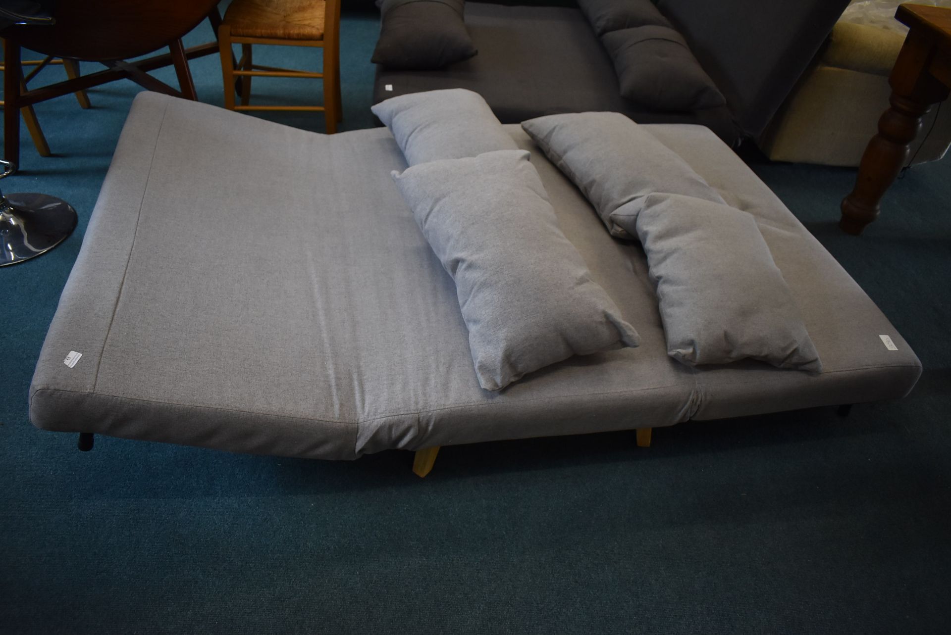 Freya Grey Adjustable Futon Bed with Retractable Legs
