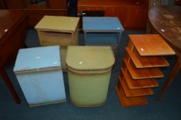 Four Lloyd Loom Style Cabinets and Laundry Bins et