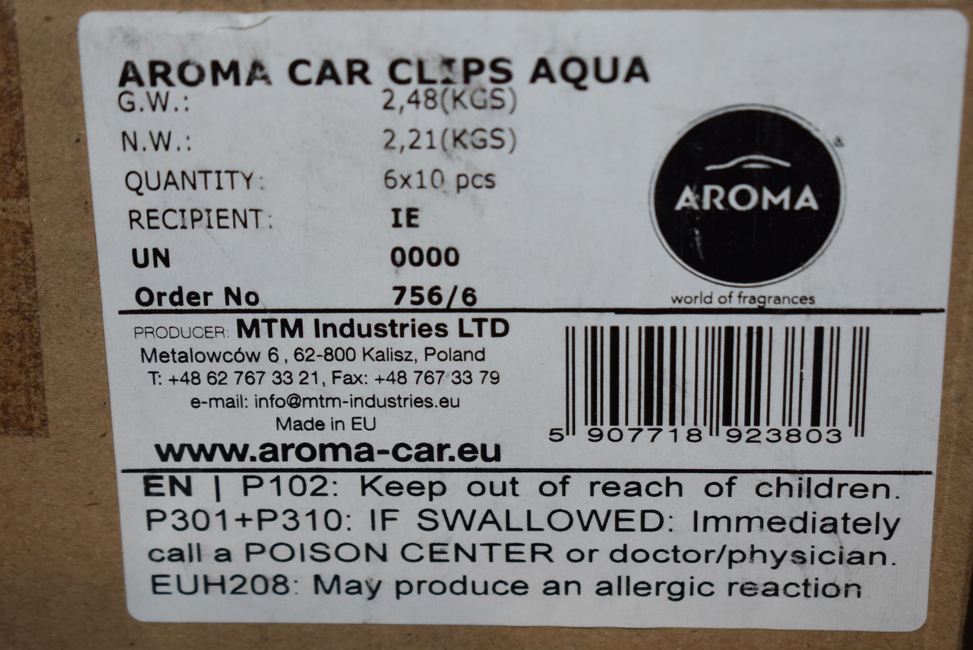 Aroma Car Clips Aqua 60pc Air Freshener Set - Image 2 of 2