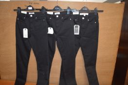 *3x Miss Selfridge Black Denim Jeans Size: 4