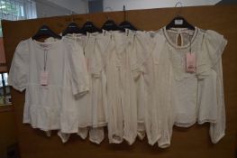 *6x Assorted Miss Selfridge Petites White Tops Sizes: 6 and 8