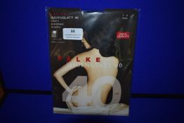 *Falke 1x Pair Seidenglatt 40 Den Tights Semi Opaque Shining Size: S Black RRP £20