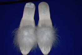 *Jaimies of Paris Ivory Mules with Feather Size: 37 RRP £129