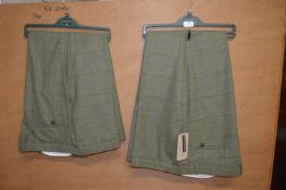 *2x Gent’s Racing Green Tweed Trousers Sizes: 46 and 48