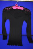 *Barbara of Paris Boglietti Long-Sleeve Black Top Size: 6 RRP £